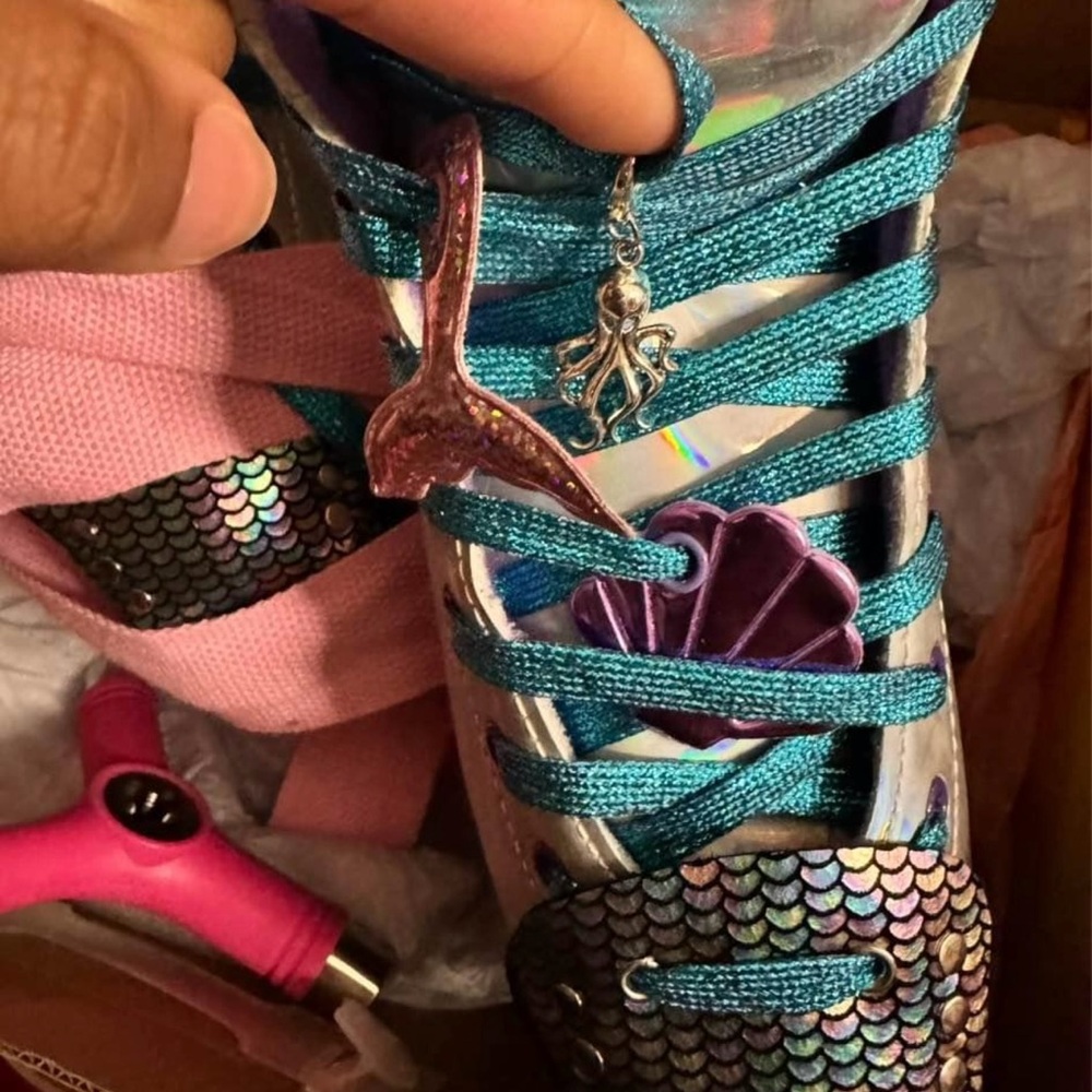 Mermaid Themed Skates with Charms